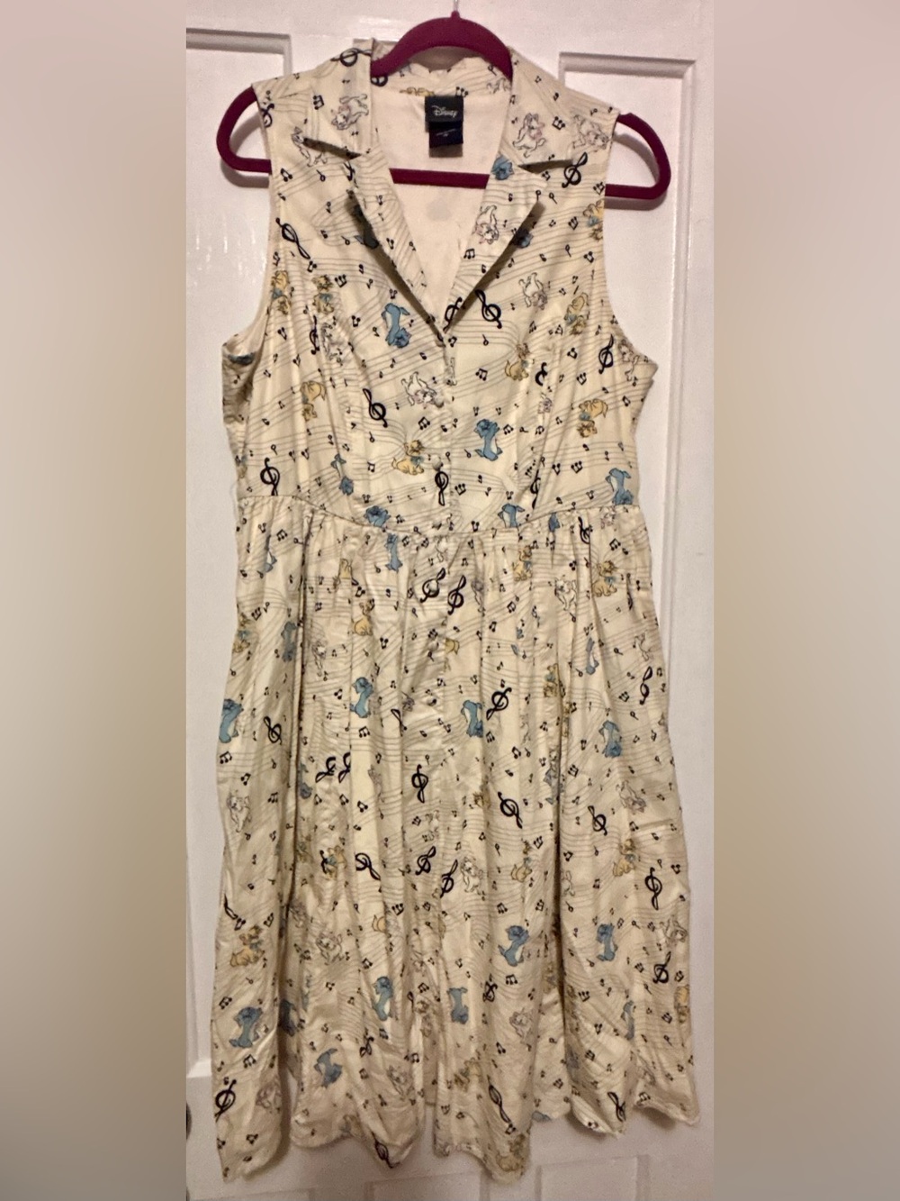 Torrid Disney Cream Aristocats Print Sleeveless Dress